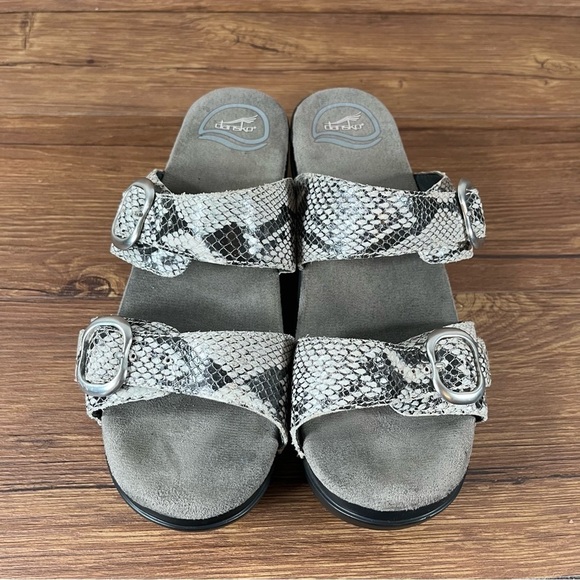 Dansko Sophie Snakeskin Leather Sandals Clogs Women’s Size 8 (38) Shoes - Picture 7 of 10